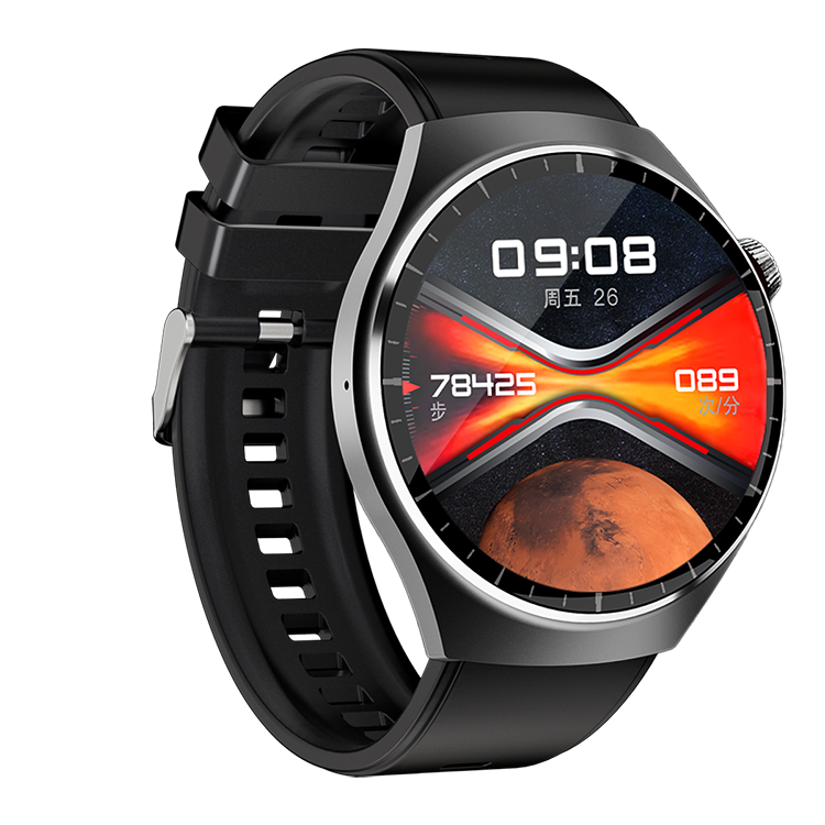 Smartwatch Watch 4 Pro Super AMOLED 1.55” HD, IP67, Bluetooth 5.3, monitorizare sănătate și sport, 3 curele incluse