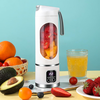 Blender Portabil 450ml cu 12 Lame din Oțel Inoxidabil și Încărcare USB, Alb