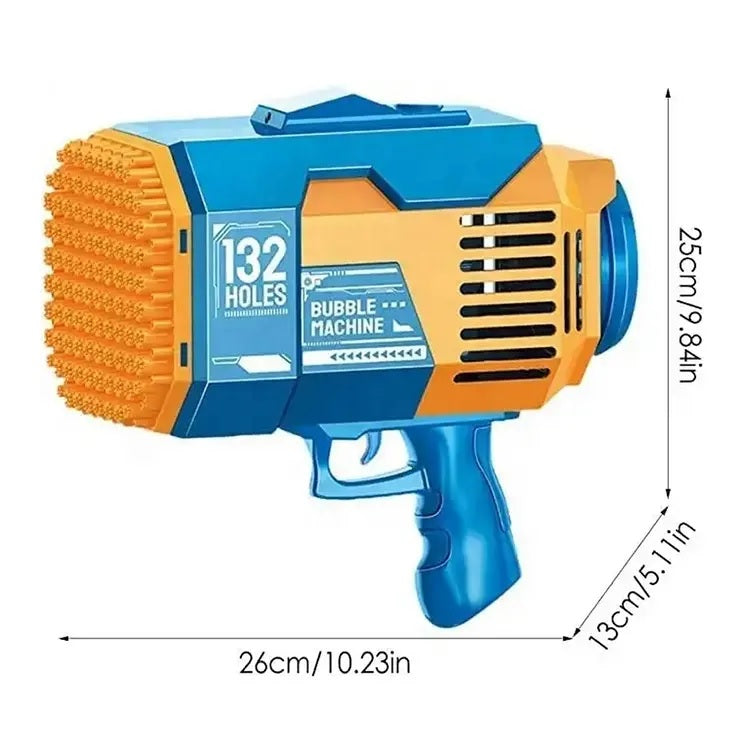 Pistol cu baloane de sapun, Bazooka Rocket, 2 capete interschimbabile 132 / 78 orificii, acumulator, lumini