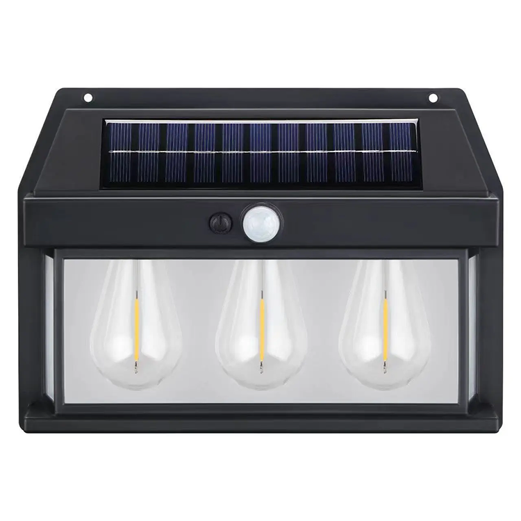 Lampa Solară Exterior cu 3 Surse de Lumină și Senzor de Mișcare, Rezistentă la Apă