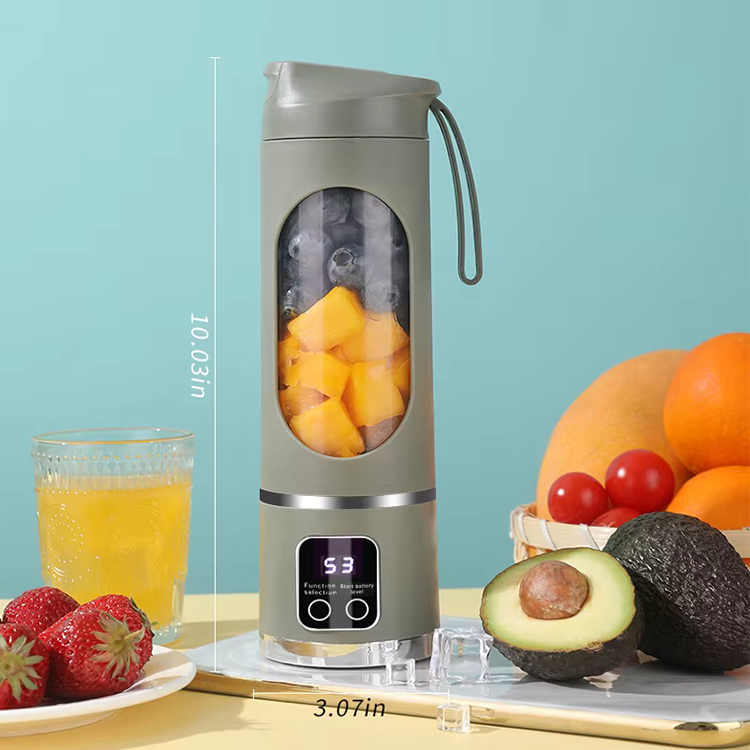 Blender Portabil 450ml cu 12 Lame din Oțel Inoxidabil și Încărcare USB, Alb