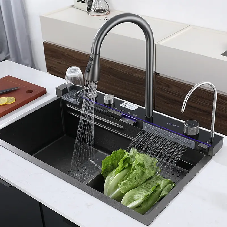 Chiuvetă de Bucatarie cu Robinet și Bazin Rectangular din Oțel Inox