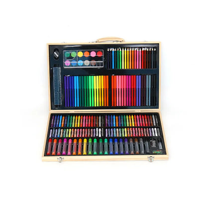 Set Complet de Desen pentru Copii, 180 Piese cu Creioane, Pasteluri și Accesorii