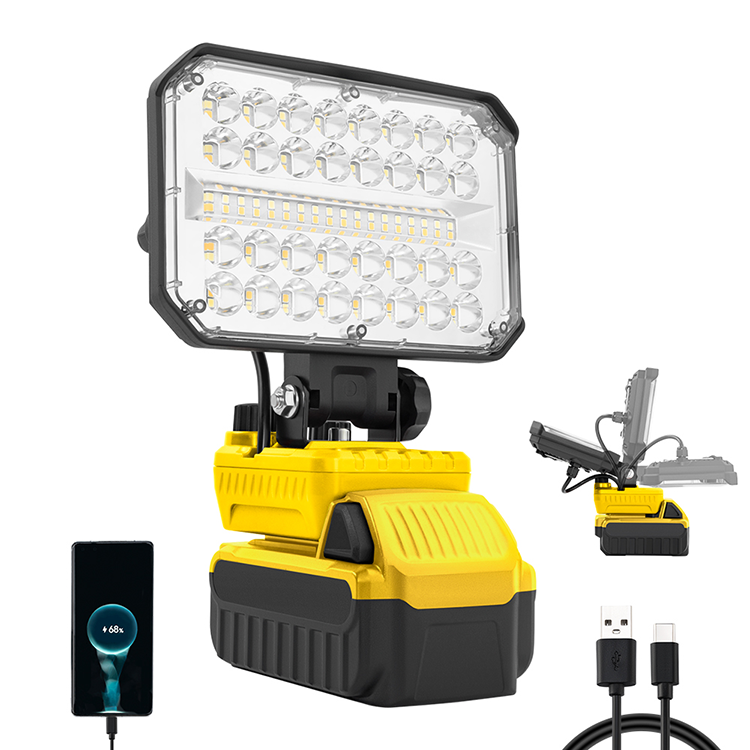 Lampă LED, 3150 Lumeni cu Baterie și Funcție Încărcare USB, 18V