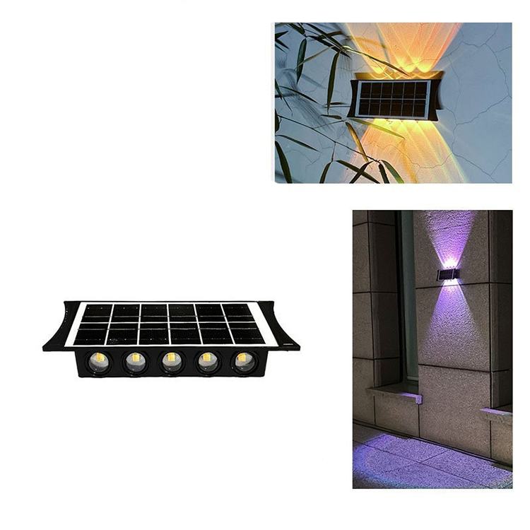 Lampă de Perete Solară RGB – 10 LED-uri Colorate, Baterie Integrată, Fără Cabluri