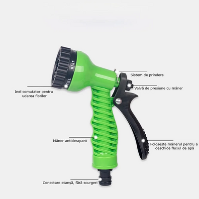 Furtun de Grădină Extensibil 45m / 60m cu 7 Moduri de Stropire