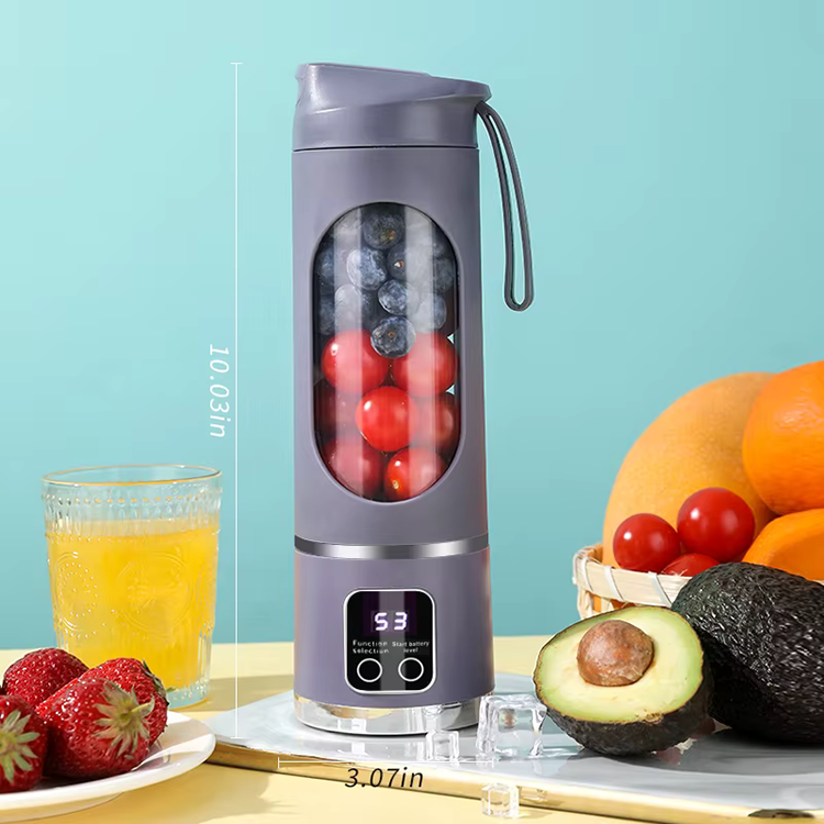 Blender Portabil 450ml cu 12 Lame din Oțel Inoxidabil și Încărcare USB, Alb