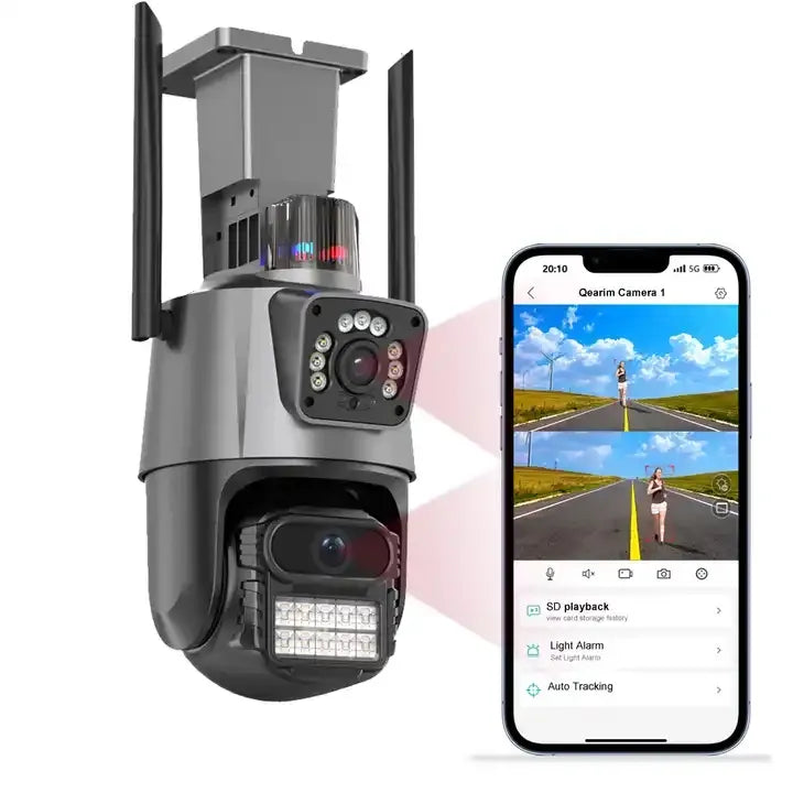 Cameră 360° Smart WiFi cu Dublu Obiectiv 3.2mm + 6mm, Full HD 6MP, Microfon, Alarmă și Stocare în Cloud