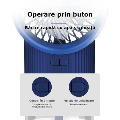 Mini Ventilator cu Răcire prin Abur – Portabil, Silențios, 2400mAh