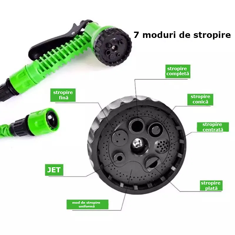 Furtun de Grădină Extensibil 45m / 60m cu 7 Moduri de Stropire