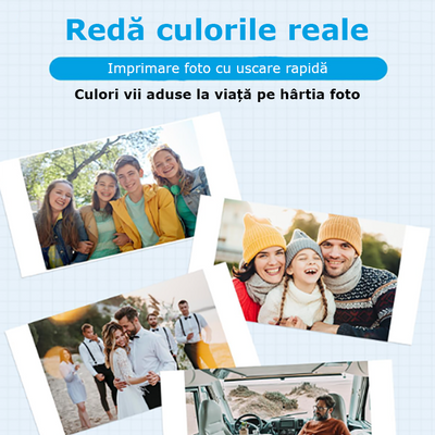 Kit hârtie foto 5 inch, 108 coli + 3 casete, sublimare termică, poze durabile și clare