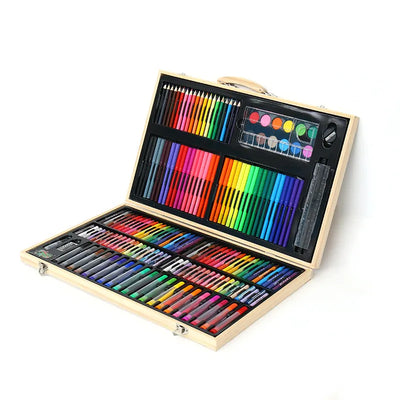 Set Complet de Desen pentru Copii, 180 Piese cu Creioane, Pasteluri și Accesorii