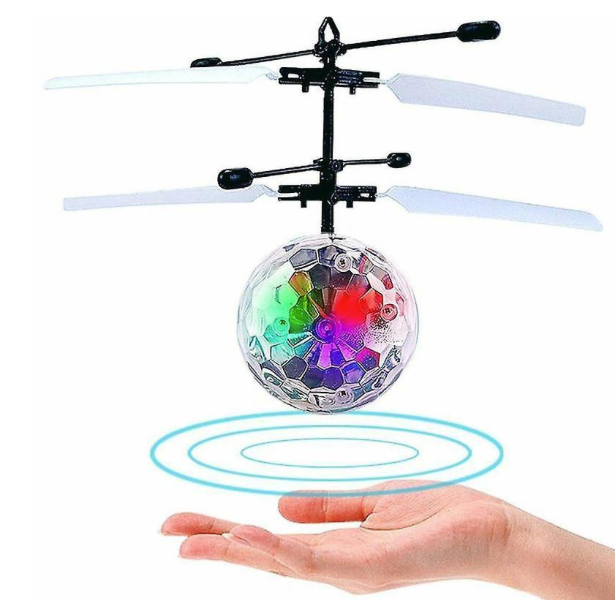 Jucarie Minge Zburatoare, tip drona, control prin senzor, multicolor