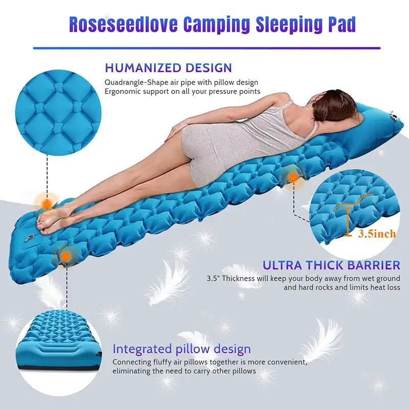 Saltea Gonflabilă de Camping cu Pompă Integrată
