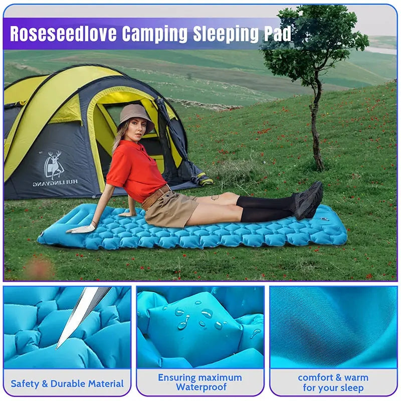 Saltea Gonflabilă de Camping cu Pompă Integrată
