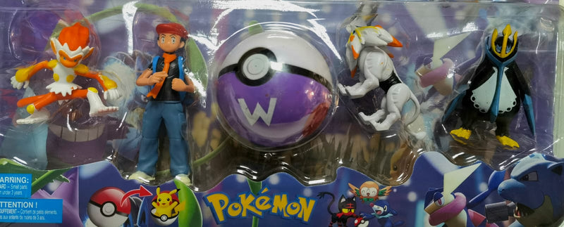 Set 4 figurine Pokemon plus Pokeball