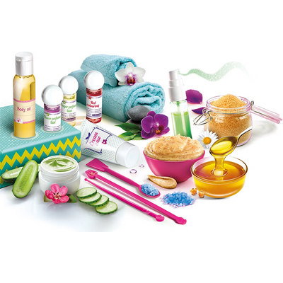 Set Laborator DIY de Cosmetice pentru Copii – Parfum, Cremă, Sare de Baie și Balsam