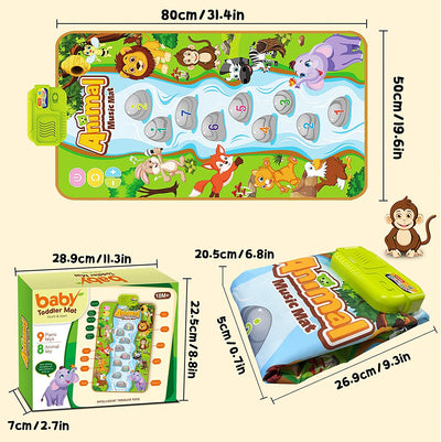 Covoras educativ interactiv de joaca: taste numerice, 17 melodii si sunete, 80X50 cm