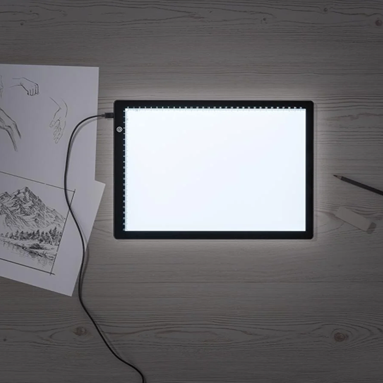 Tableta de desen iluminată Crelando Light Pad A4, 3 trepte de luminozitate, ultra-subțire, USB C