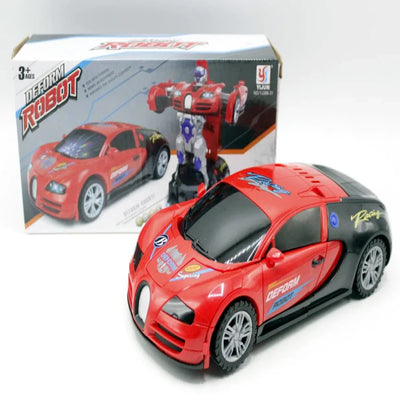 Jucarie 2 in 1 Masina Bugatti Veyron si  Robot Transformers, functie Bump& Go