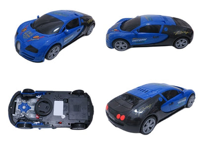 Jucarie 2 in 1 Masina Bugatti Veyron si  Robot Transformers, functie Bump& Go