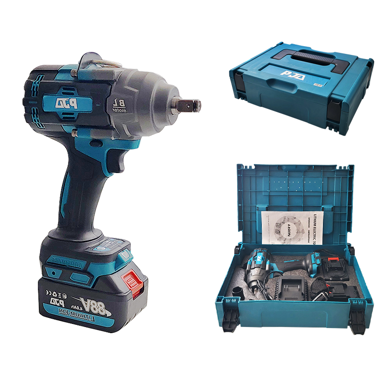 Cheie de impact electrică fără perii PJA 88V 4.0Ah, 2 acumulatori Li-Ion, motor brushless, cu valiză și încărcător