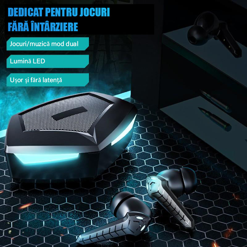 Casti gaming wireless P36, stereo, microfon incorporat, Bluetooth 5.2, noise cancelling