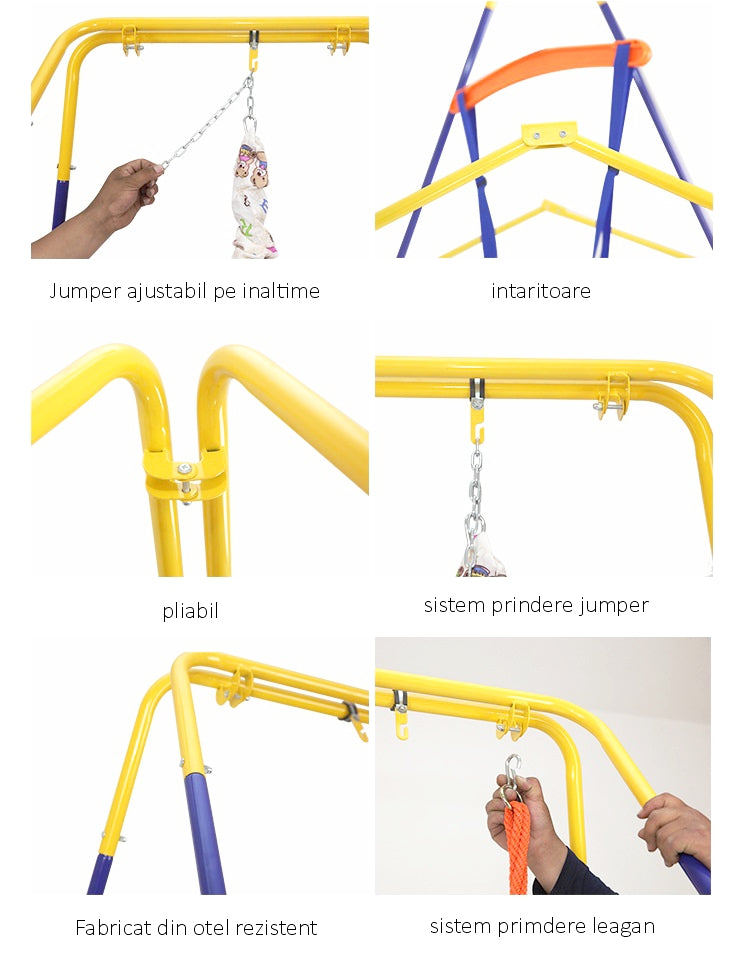 Leagan 2in1 cu saritor, Happy Baby Swing and Jumper, pentru interior/exterior, pliabil