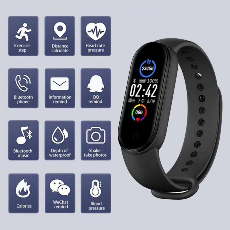 Bratara fitness M Series, monitorizare ritm cardiac, tensiune, pedometru, notificari, apeluri