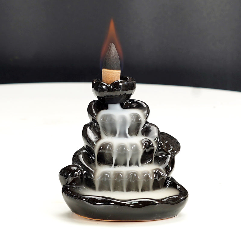 Lotus Waterfall, suport ceramica conuri parfumate backflow