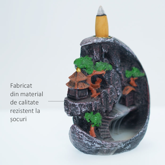Cascada Aromelor, suport conuri parfumate backflow, 11cm