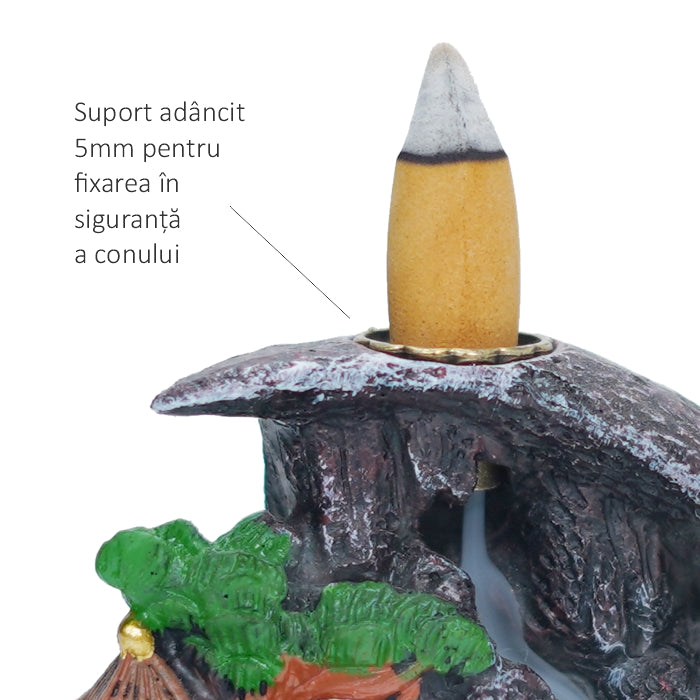 Cascada Aromelor, suport conuri parfumate backflow, 11cm