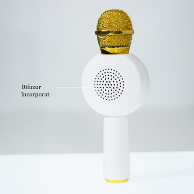 Microfon Karaoke cu bluetooth, boxa incorporata si lumini, Bunny