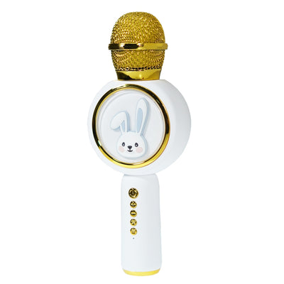 Microfon Karaoke cu bluetooth, boxa incorporata si lumini, Bunny