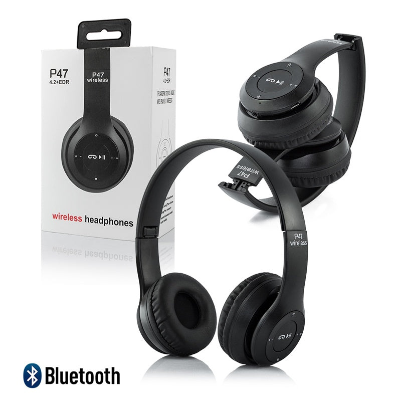 Casti wireless P47, Bluetooth 5.0, stereo, microfon, radio fm