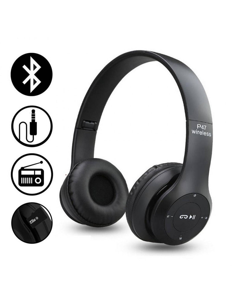 Casti wireless P47, Bluetooth 5.0, stereo, microfon, radio fm