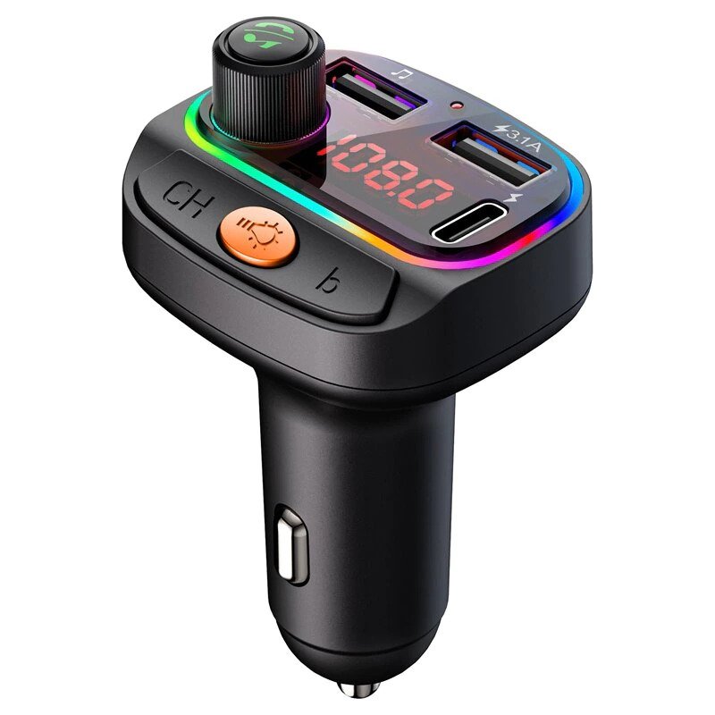 Modulator FM, mp3 player, incarcare rapida, 2x USB, 1 USB Type-C