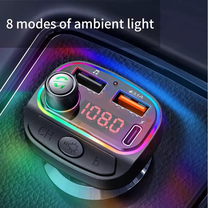 Modulator FM, mp3 player, incarcare rapida, 2x USB, 1 USB Type-C