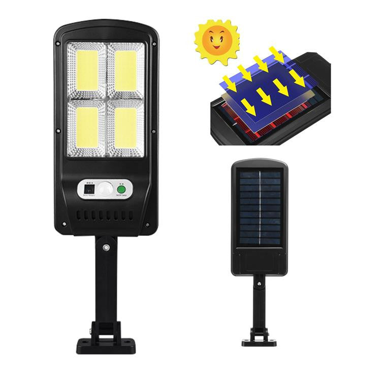 Lampa solara cu LED, 4 COB, senzor de miscare, telecomanda, IP65