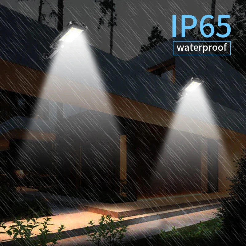 Lampa solara cu LED, 4 COB, senzor de miscare, telecomanda, IP65