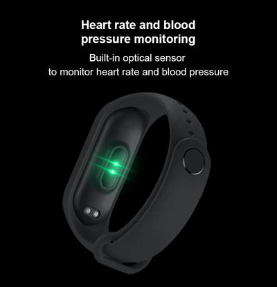 Bratara fitness M Series, monitorizare ritm cardiac, tensiune, pedometru, notificari, apeluri