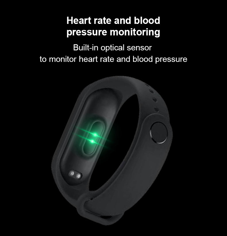 Bratara fitness M Series, monitorizare ritm cardiac, tensiune, pedometru, notificari, apeluri